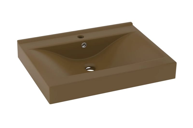 Luksuriøs servant med kranhull matt kremhvit 60x46 cm - Krem - Hus & oppussing - Kjøkken & bad - Baderom - Servant og håndvask - Enkel vask