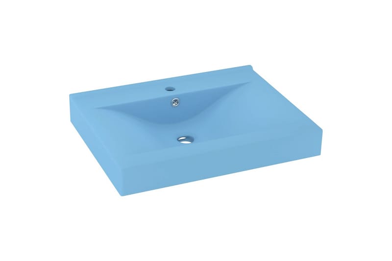 Luksuriøs servant med kranhull matt lyseblå 60x46cm keramisk - Blå - Hus & oppussing - Kjøkken & bad - Baderom - Servant og håndvask - Enkel vask