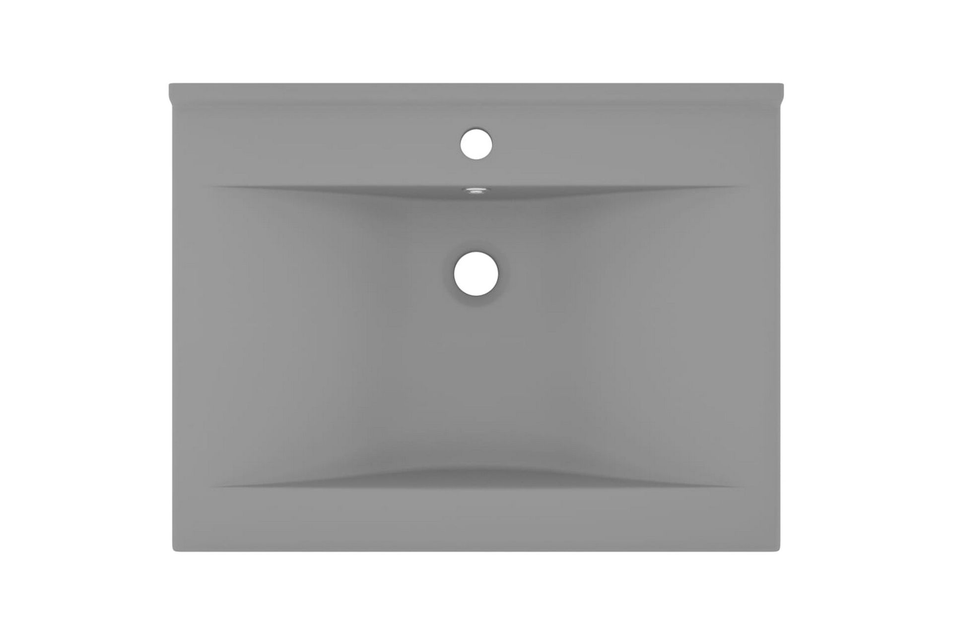 Luksuriøs servant med kranhull matt lysegrå 60x46cm keramisk - Grå - Hus & oppussing - Kjøkken & bad - Baderom - Servant og håndvask - Enkel vask