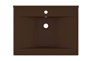 Luksuriøs servant med kranhull matt mørkebrun 60x46 cm - Brun - Hus & oppussing - Kjøkken & bad - Baderom - Servant og håndvask - Enkel vask