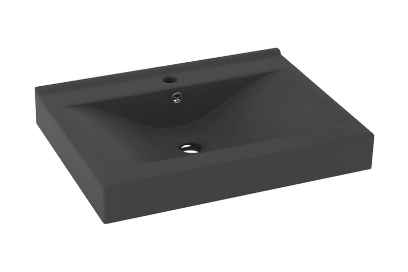 Luksuriøs servant med kranhull matt mørkegrå 60x46 cm - Grå - Hus & oppussing - Kjøkken & bad - Baderom - Servant og håndvask - Enkel vask