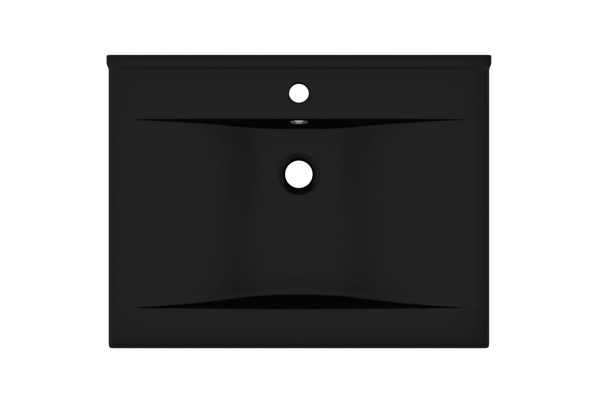 Luksuriøs servant med kranhull matt svart 60x46 cm keramisk - Svart - Hus & oppussing - Kjøkken & bad - Baderom - Servant og håndvask - Enkel vask