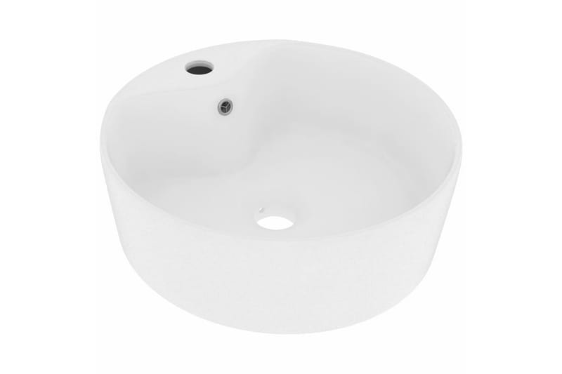 Luksuriøs servant med overløp matt hvit 36x13 cm keramisk - Hvit - Hus & oppussing - Kjøkken & bad - Baderom - Servant og håndvask - Enkel vask