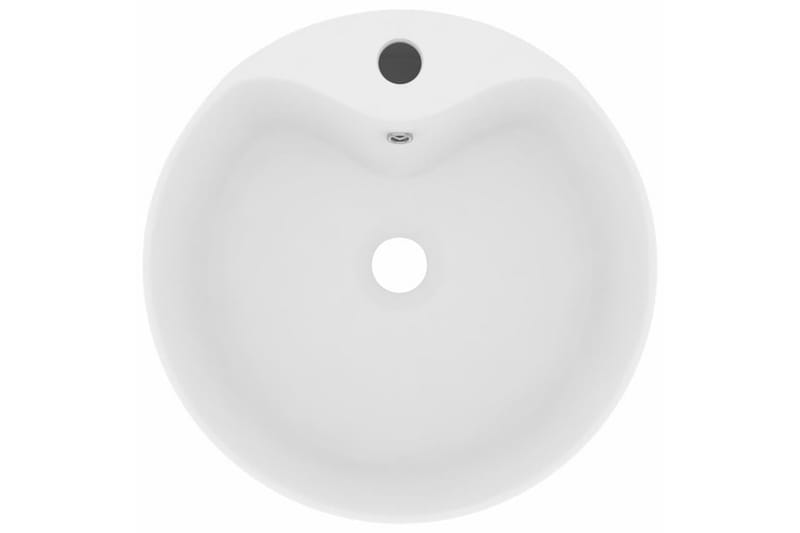 Luksuriøs servant med overløp matt hvit 36x13 cm keramisk - Hvit - Hus & oppussing - Kjøkken & bad - Baderom - Servant og håndvask - Enkel vask