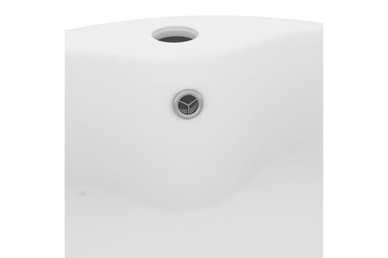 Luksuriøs servant med overløp matt hvit 36x13 cm keramisk - Hvit - Hus & oppussing - Kjøkken & bad - Baderom - Servant og håndvask - Enkel vask