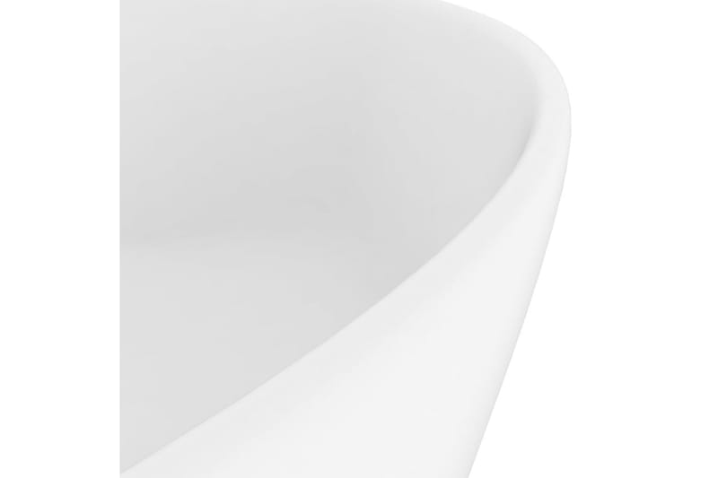 Luksuriøs servant med overløp matt hvit 36x13 cm keramisk - Hvit - Hus & oppussing - Kjøkken & bad - Baderom - Servant og håndvask - Enkel vask