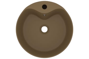 Luksuriøs servant med overløp matt kremhvit 36x13cm keramisk - Krem - Hus & oppussing - Kjøkken & bad - Baderom - Servant og håndvask - Enkel vask