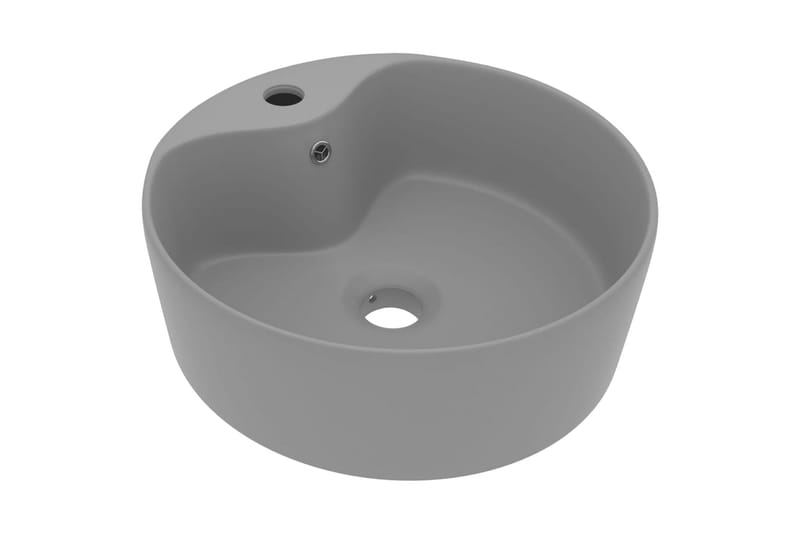 Luksuriøs servant med overløp matt lysegrå 36x13 cm keramisk - Grå - Hus & oppussing - Kjøkken & bad - Baderom - Servant og håndvask - Enkel vask