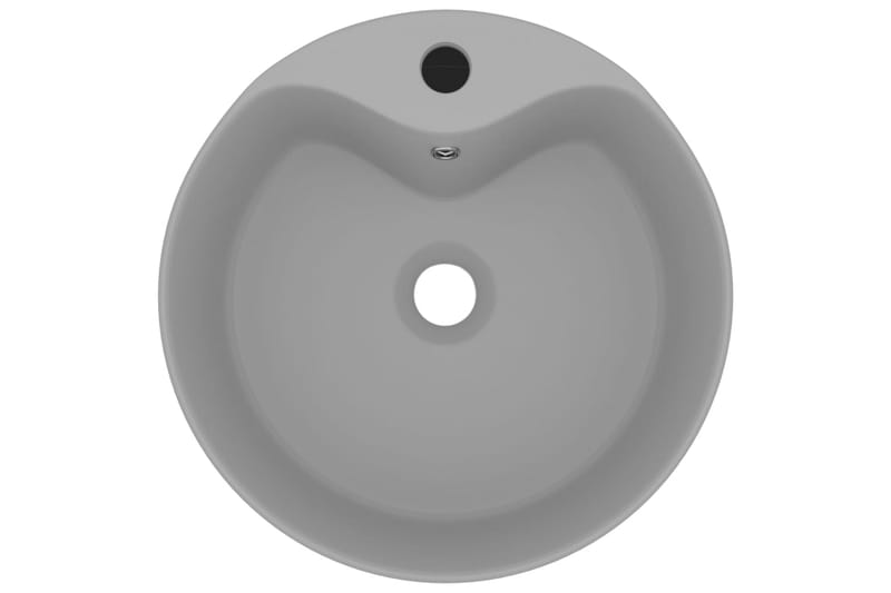 Luksuriøs servant med overløp matt lysegrå 36x13 cm keramisk - Grå - Hus & oppussing - Kjøkken & bad - Baderom - Servant og håndvask - Enkel vask