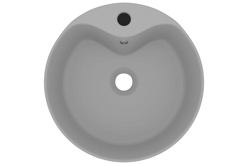 Luksuriøs servant med overløp matt lysegrå 36x13 cm keramisk - Grå - Enkel vask