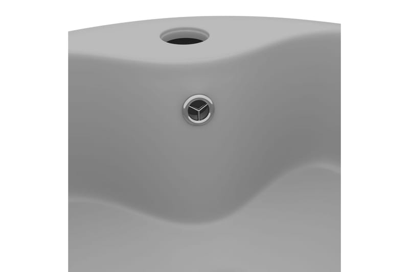 Luksuriøs servant med overløp matt lysegrå 36x13 cm keramisk - Grå - Hus & oppussing - Kjøkken & bad - Baderom - Servant og håndvask - Enkel vask