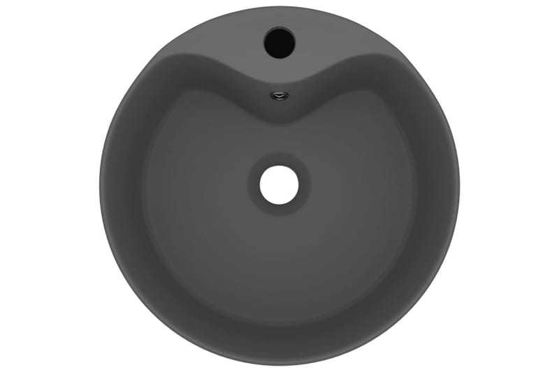 Luksuriøs servant med overløp matt mørkegrå 36x13cm keramisk - Grå - Hus & oppussing - Kjøkken & bad - Baderom - Servant og håndvask - Enkel vask