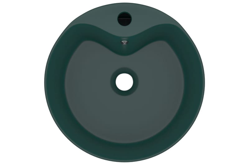 Luksuriøs servant med overløp matt mørkegrønn 36x13 cm - grønn - Enkel vask