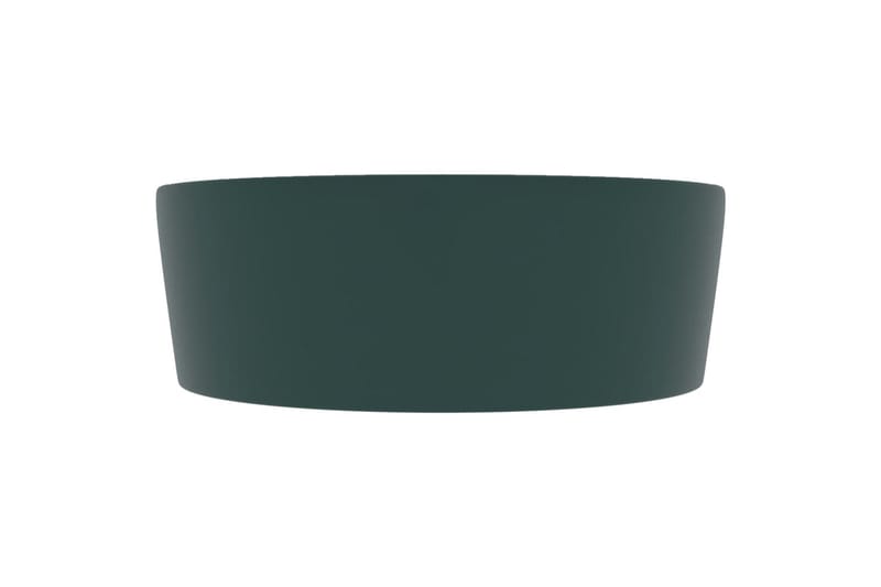 Luksuriøs servant med overløp matt mørkegrønn 36x13 cm - grønn - Enkel vask