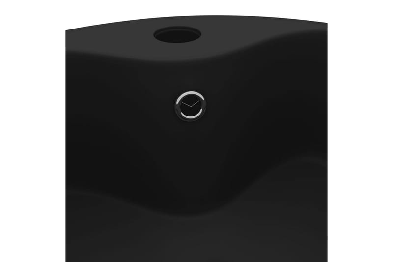 Luksuriøs servant med overløp matt svart 36x13 cm keramisk - Svart - Hus & oppussing - Kjøkken & bad - Baderom - Servant og håndvask - Enkel vask