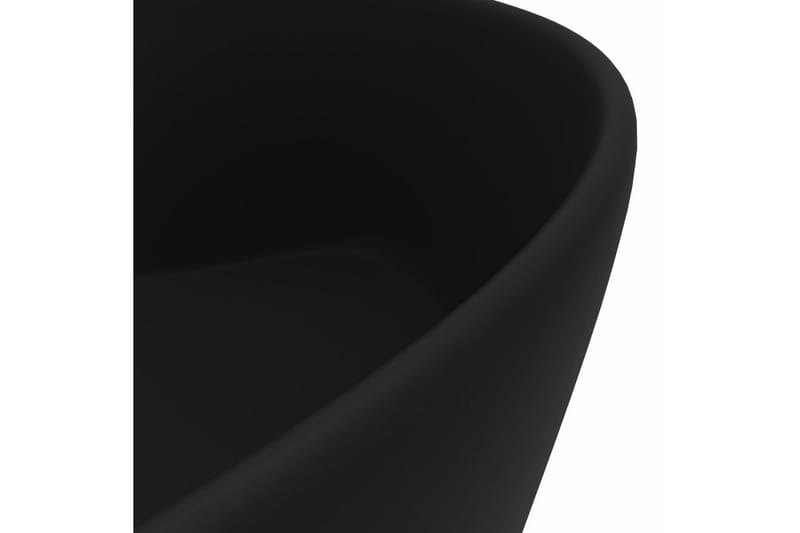 Luksuriøs servant med overløp matt svart 36x13 cm keramisk - Svart - Hus & oppussing - Kjøkken & bad - Baderom - Servant og håndvask - Enkel vask