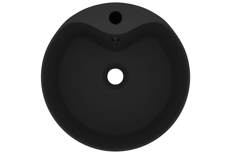 Luksuriøs servant med overløp matt svart 36x13 cm keramisk - Svart - Hus & oppussing - Kjøkken & bad - Baderom - Servant og håndvask - Enkel vask