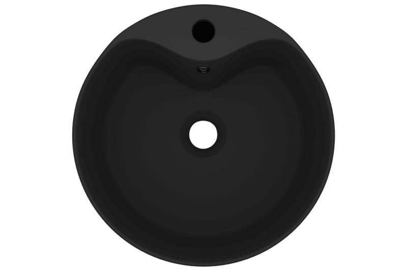 Luksuriøs servant med overløp matt svart 36x13 cm keramisk - Svart - Enkel vask