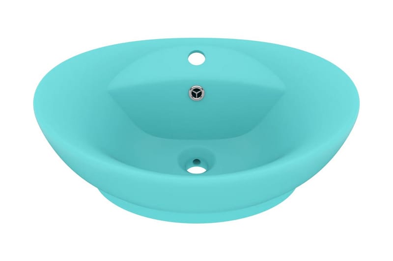Luksuriøs servant med overløp oval lysegrønn 58,5x39cm - grønn - Hus & oppussing - Kjøkken & bad - Baderom - Servant og håndvask - Enkel vask