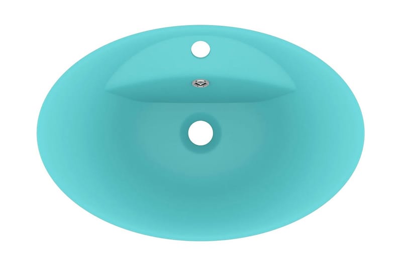 Luksuriøs servant med overløp oval lysegrønn 58,5x39cm - grønn - Hus & oppussing - Kjøkken & bad - Baderom - Servant og håndvask - Enkel vask