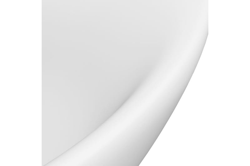 Luksuriøs servant med overløp oval matt hvit 58,5x39cm - Hvit - Enkel vask