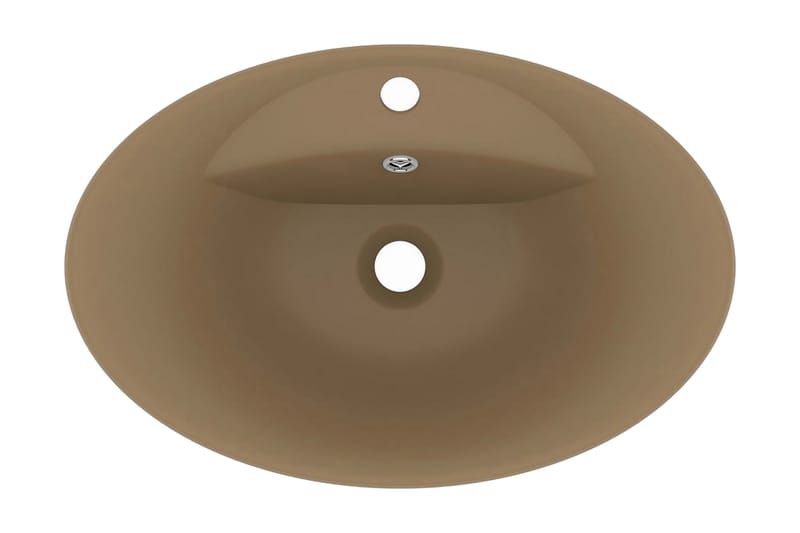Luksuriøs servant med overløp oval matt krem 58,5x39cm - Krem - Hus & oppussing - Kjøkken & bad - Baderom - Servant og håndvask - Enkel vask