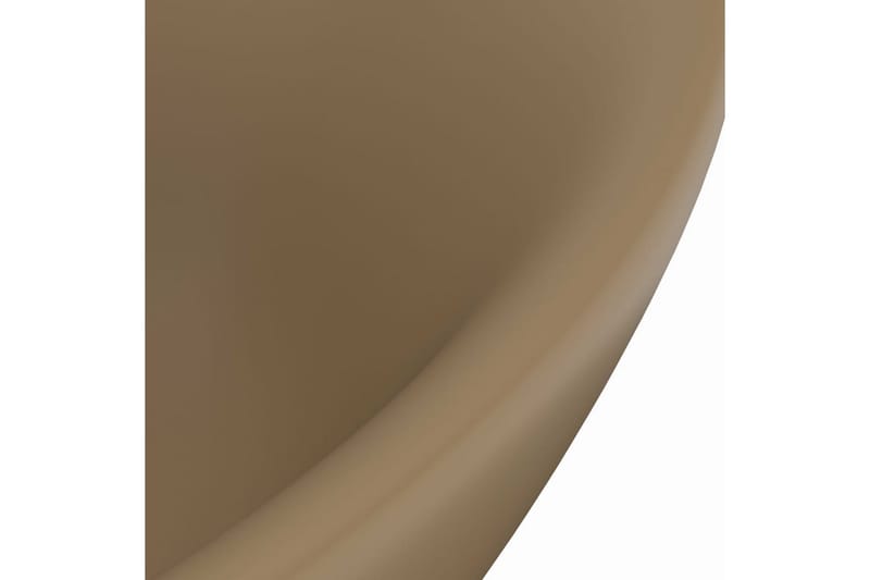 Luksuriøs servant med overløp oval matt krem 58,5x39cm - Krem - Hus & oppussing - Kjøkken & bad - Baderom - Servant og håndvask - Enkel vask