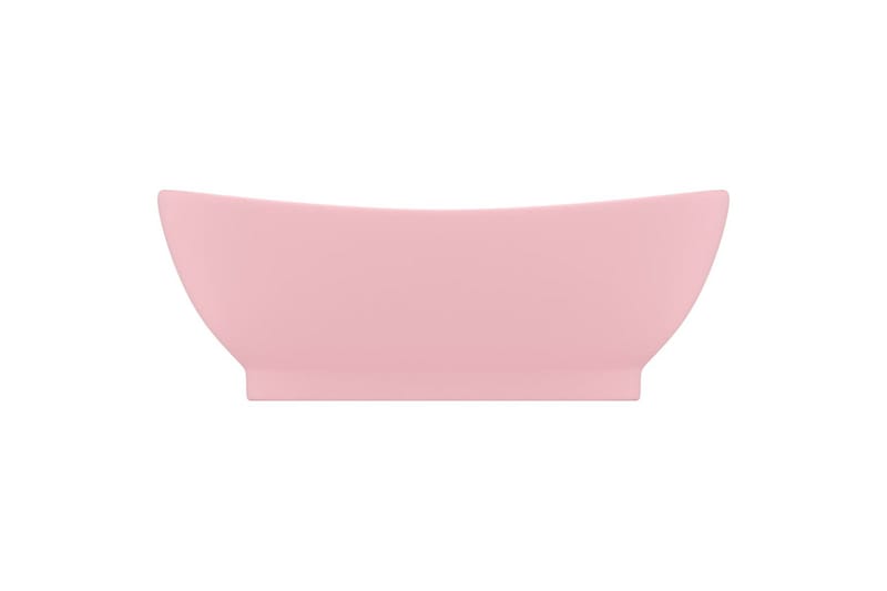 Luksuriøs servant med overløp oval matt rosa 58,5x39cm - Rosa - Hus & oppussing - Kjøkken & bad - Baderom - Servant og håndvask - Enkel vask