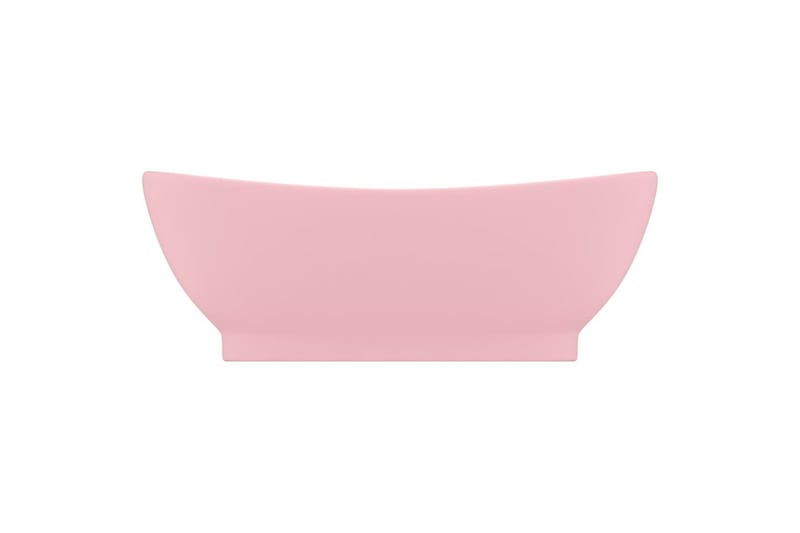 Luksuriøs servant med overløp oval matt rosa 58,5x39cm - Rosa - Enkel vask