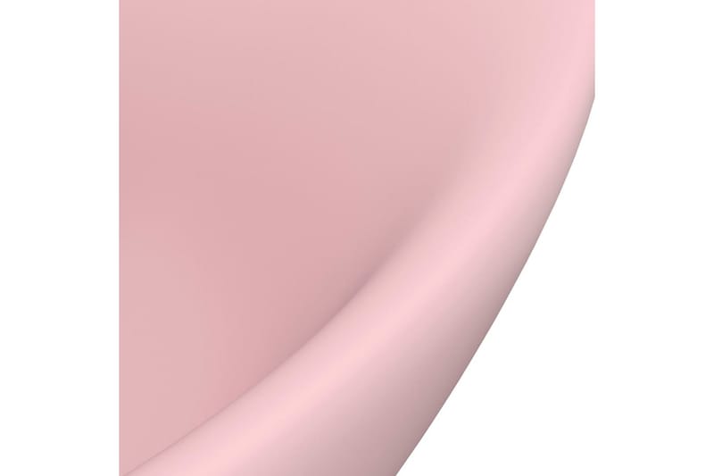 Luksuriøs servant med overløp oval matt rosa 58,5x39cm - Rosa - Enkel vask