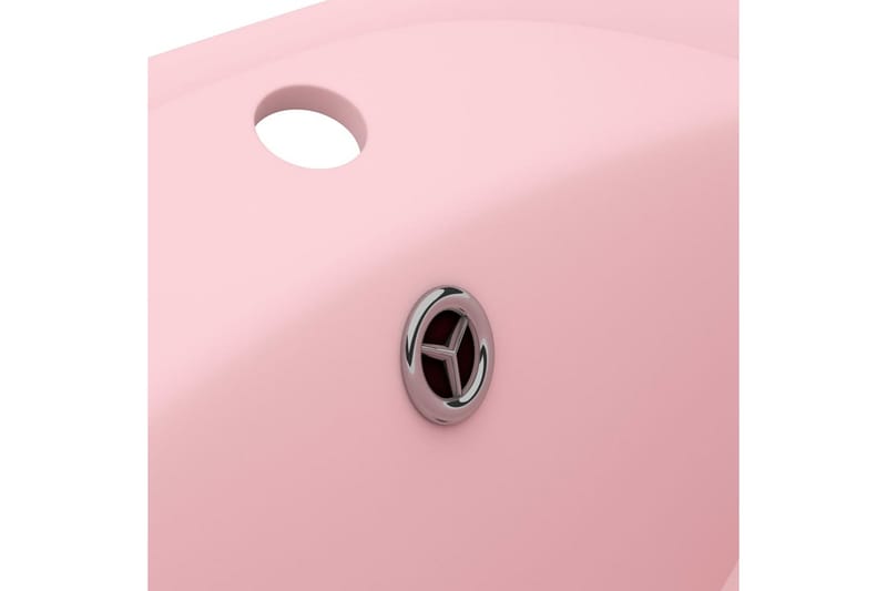 Luksuriøs servant med overløp oval matt rosa 58,5x39cm - Rosa - Enkel vask