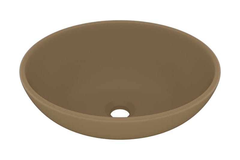 Luksuriøs servant ovalformet matt kremhvit 40x33 cm keramisk - Hus & oppussing - Kjøkken & bad - Baderom - Servant og håndvask - Enkel vask