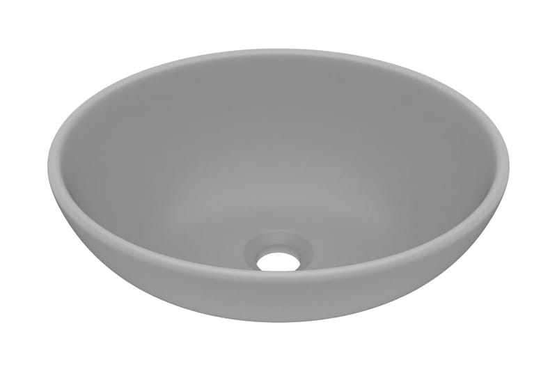 Luksuriøs servant ovalformet matt lysegrå 40x33 cm keramisk - Hus & oppussing - Kjøkken & bad - Baderom - Servant og håndvask - Enkel vask