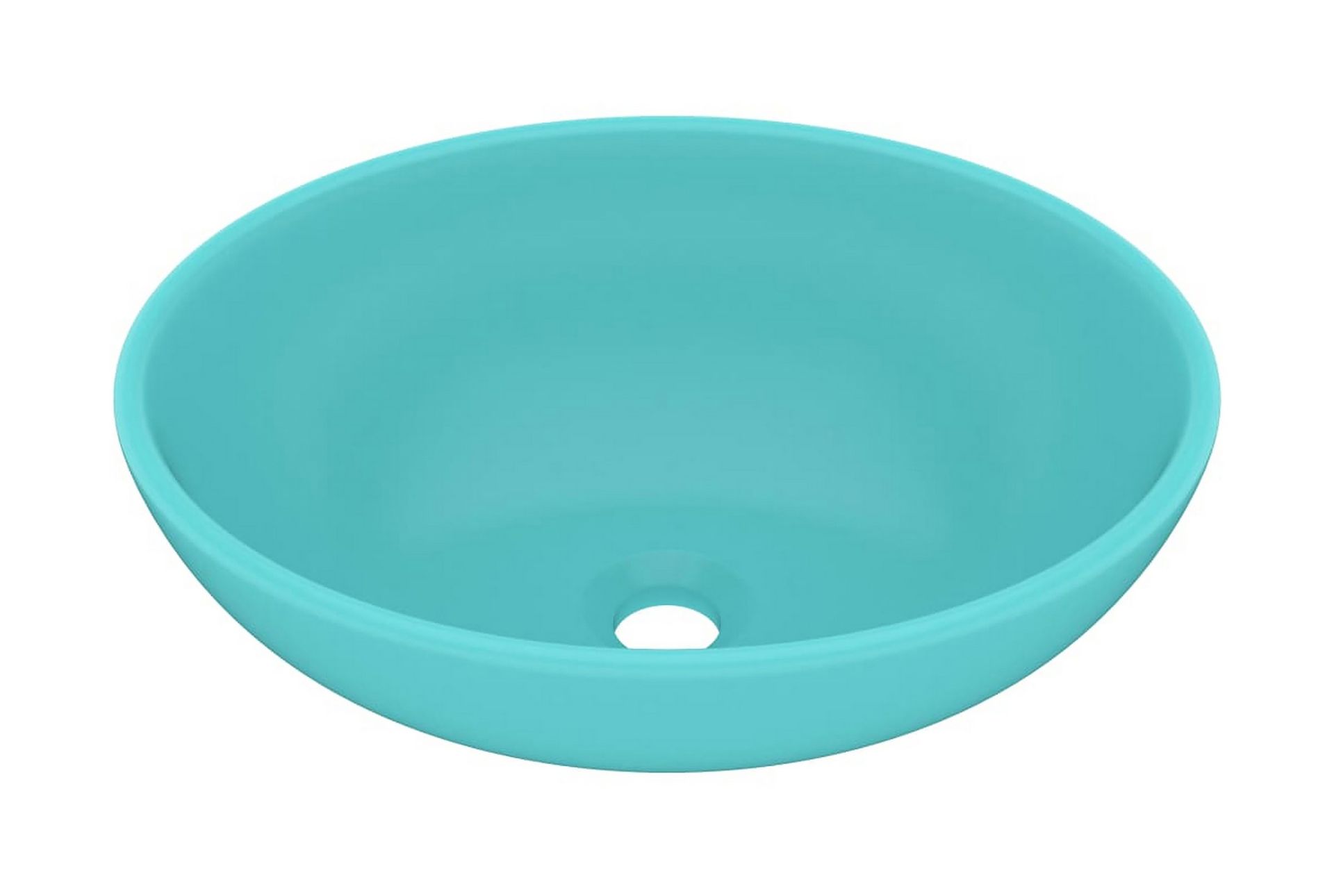 Luksuriøs servant ovalformet matt lysegrønn 40x33cm keramisk - Hus & oppussing - Kjøkken & bad - Baderom - Servant og håndvask - Enkel vask