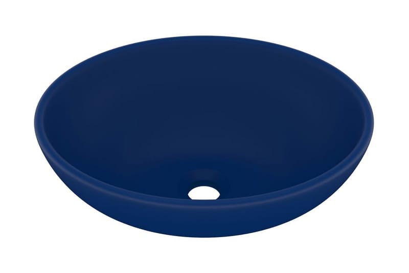 Luksuriøs servant ovalformet matt mørkeblå 40x33 cm keramisk - Enkel vask
