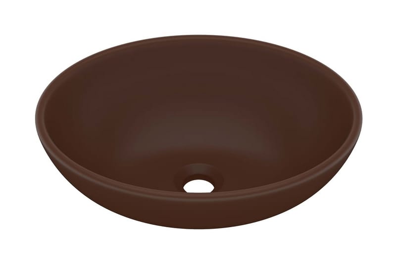 Luksuriøs servant ovalformet matt mørkebrun 40x33cm keramisk - Hus & oppussing - Kjøkken & bad - Baderom - Servant og håndvask - Enkel vask