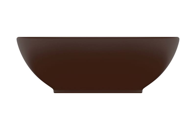 Luksuriøs servant ovalformet matt mørkebrun 40x33cm keramisk - Hus & oppussing - Kjøkken & bad - Baderom - Servant og håndvask - Enkel vask