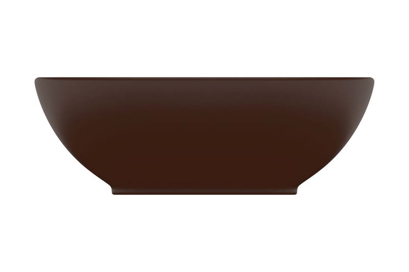 Luksuriøs servant ovalformet matt mørkebrun 40x33cm keramisk - Enkel vask