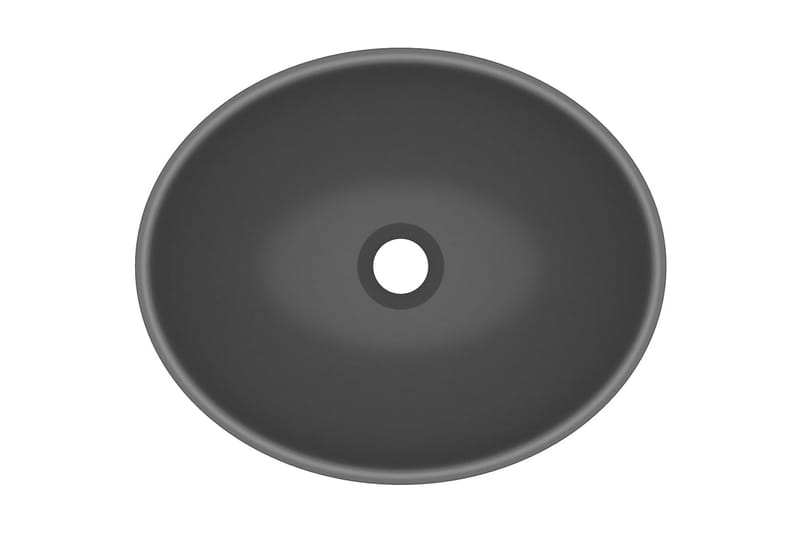Luksuriøs servant ovalformet matt mørkegrå 40x33 cm keramisk - Hus & oppussing - Kjøkken & bad - Baderom - Servant og håndvask - Enkel vask