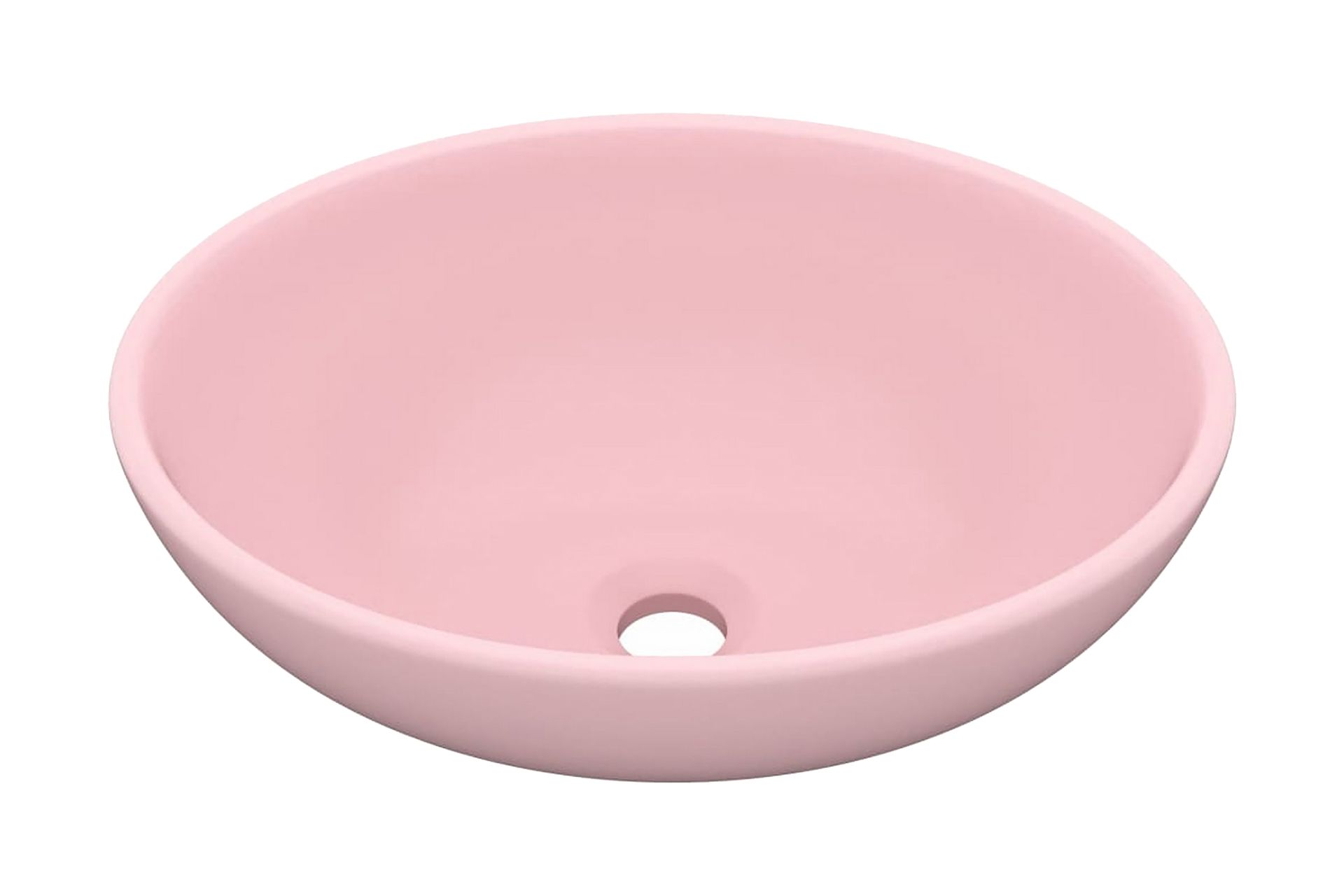 Luksuriøs servant ovalformet matt rosa 40x33 cm keramisk - Hus & oppussing - Kjøkken & bad - Baderom - Servant og håndvask - Enkel vask
