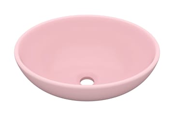 Luksuriøs servant ovalformet matt rosa 40x33 cm keramisk - Hus & oppussing - Kjøkken & bad - Baderom - Servant og håndvask - Enkel vask