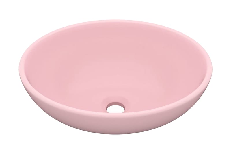 Luksuriøs servant ovalformet matt rosa 40x33 cm keramisk - Hus & oppussing - Kjøkken & bad - Baderom - Servant og håndvask - Enkel vask