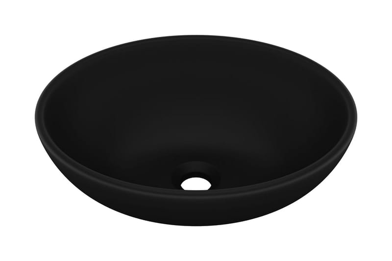 Luksuriøs servant ovalformet matt svart 40x33 cm keramisk - Hus & oppussing - Kjøkken & bad - Baderom - Servant og håndvask - Enkel vask