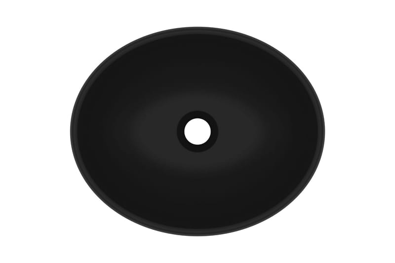 Luksuriøs servant ovalformet matt svart 40x33 cm keramisk - Hus & oppussing - Kjøkken & bad - Baderom - Servant og håndvask - Enkel vask