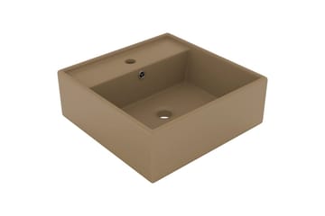 Luksuriøs servant overløp firkantet kremhvit 41x41 cm - Krem - Hus & oppussing - Kjøkken & bad - Baderom - Servant og håndvask - Enkel vask