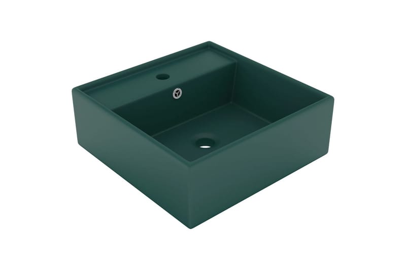 Luksuriøs servant overløp firkantet mørkegrønn 41x41cm - grønn - Hus & oppussing - Kjøkken & bad - Baderom - Servant og håndvask - Enkel vask