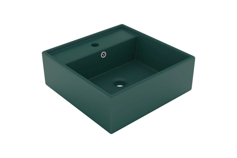 Luksuriøs servant overløp firkantet mørkegrønn 41x41cm - grønn - Enkel vask