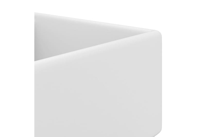 Luksuriøs servant overløp firkantet matt hvit 41x41 cm - Hvit - Hus & oppussing - Kjøkken & bad - Baderom - Servant og håndvask - Enkel vask