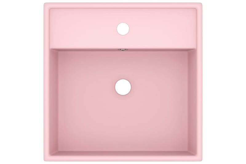Luksuriøs servant overløp firkantet matt rosa 41x41 cm - Rosa - Hus & oppussing - Kjøkken & bad - Baderom - Servant og håndvask - Enkel vask