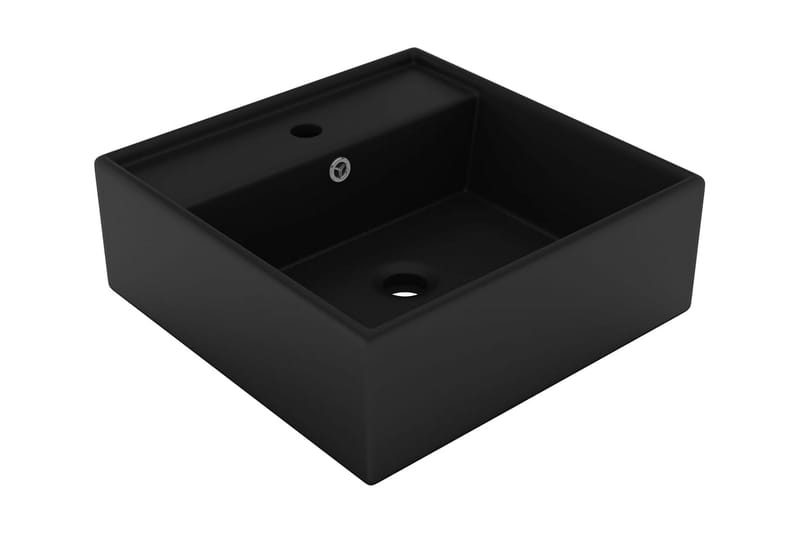 Luksuriøs servant overløp firkantet matt svart 41x41cm - Svart - Hus & oppussing - Kjøkken & bad - Baderom - Servant og håndvask - Enkel vask